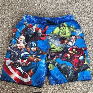 Marvel Kids Swim Trunks - Blue with Superheroes
